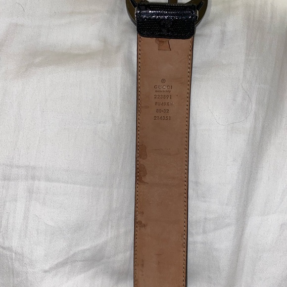 Gucci Supreme Belt Interlocking G Black Leather Trim Black G - Picture 6 of 8